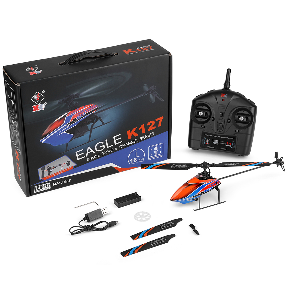 WLtoys XK K127 2.4G 4CH 6-Aixs – Rc Helicopter Charger recenzja i cena